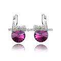 Vogue bowknot elegante cristal avenida pendientes